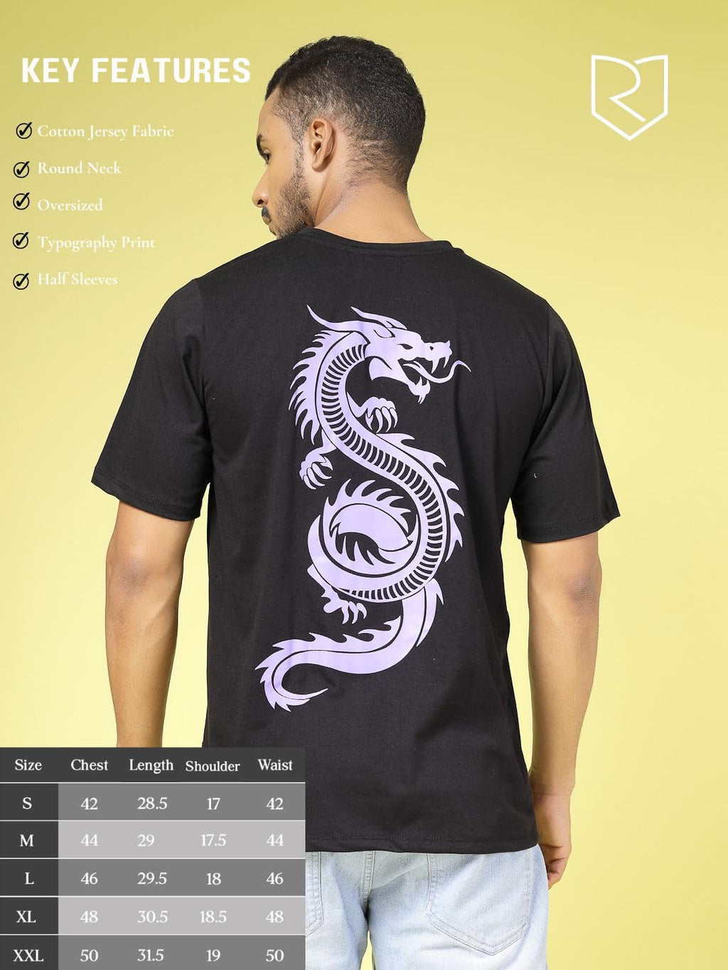 Rigo Printed Oversized T-Shirts for Men | Drop Shoulder T-Shirt for Men