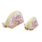 FINEX 2 pcs Set Chip n Dale PU Leather ONE Cosmetic Bag Make up Organizer + ONE Coin Purse with Straps