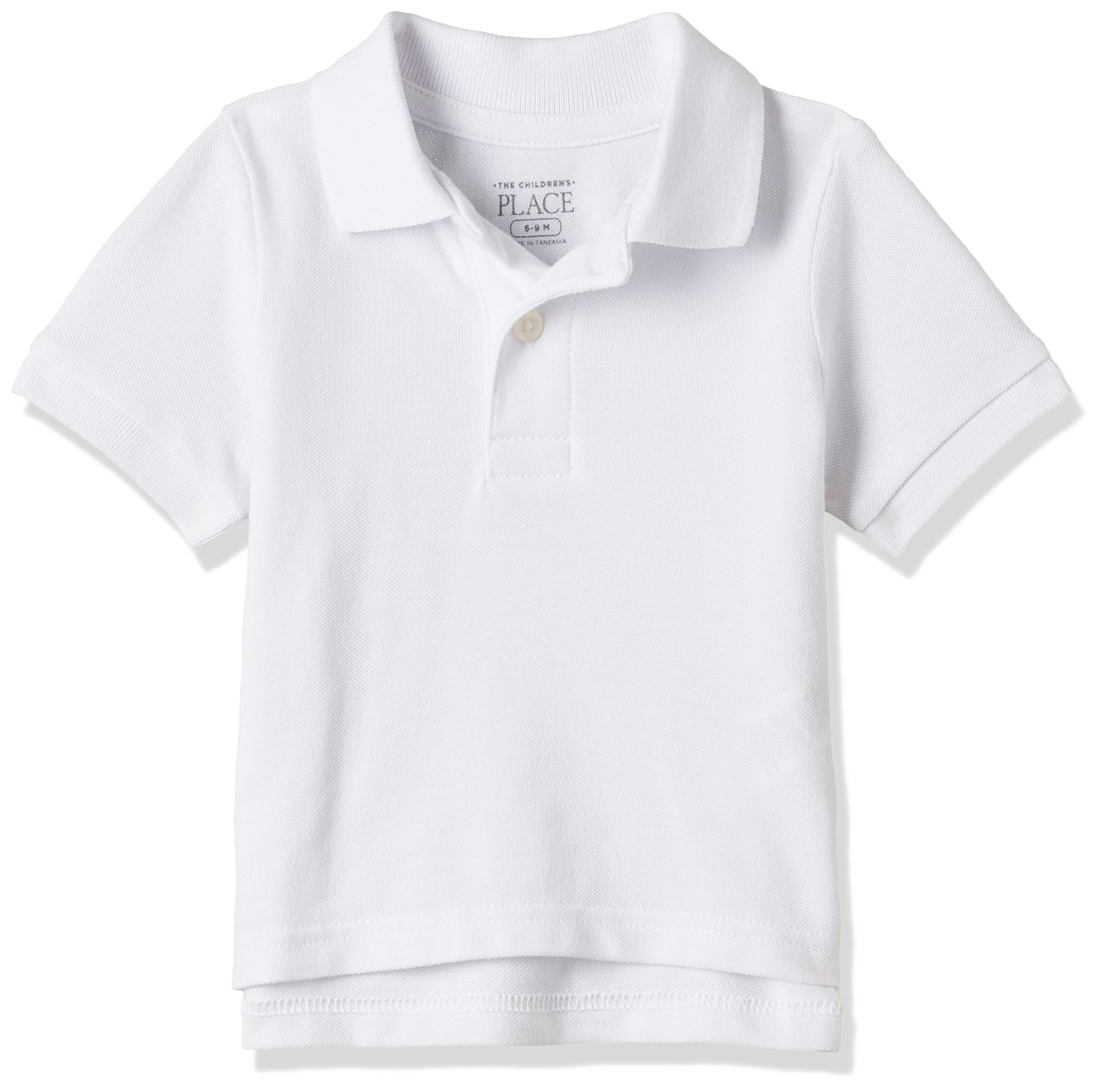 The childrens Place Boys Short Sleeve Pique Polo,White Single,S (56)