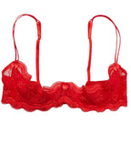 Shirley of Hollywood Womens Plus Size Scalloped Embroidered Shelf Bra X331 40 Red