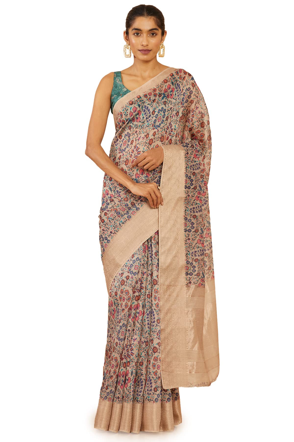 Soch Women Chanderi Geometric Saree