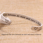 Btysun Stainless Steel Cuff Bracelet for Women, Niece Gifts from Aunt, Promise Quotes Engraved Bracelets, Birthday Christmas Jew