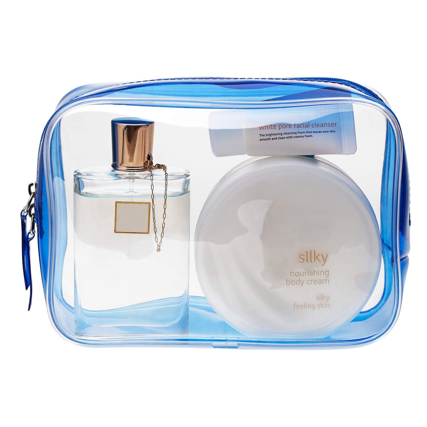 Pangda 5 Pack Clear PVC Zippered Toiletry Carry Pouch Portable Cosmetic Makeup Bag for Vacation, Bathroom and Organizing