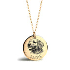 MignonandMignon Personalized Dog Necklace for Women Memorial Gifts for Mom Pet Portrait Custom Cat Name Unique Animal Picture Ch