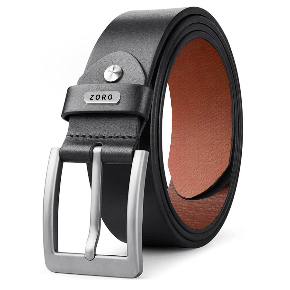 Zoro MenS Genuine Leather Belt For Men | Black | Size 34 34