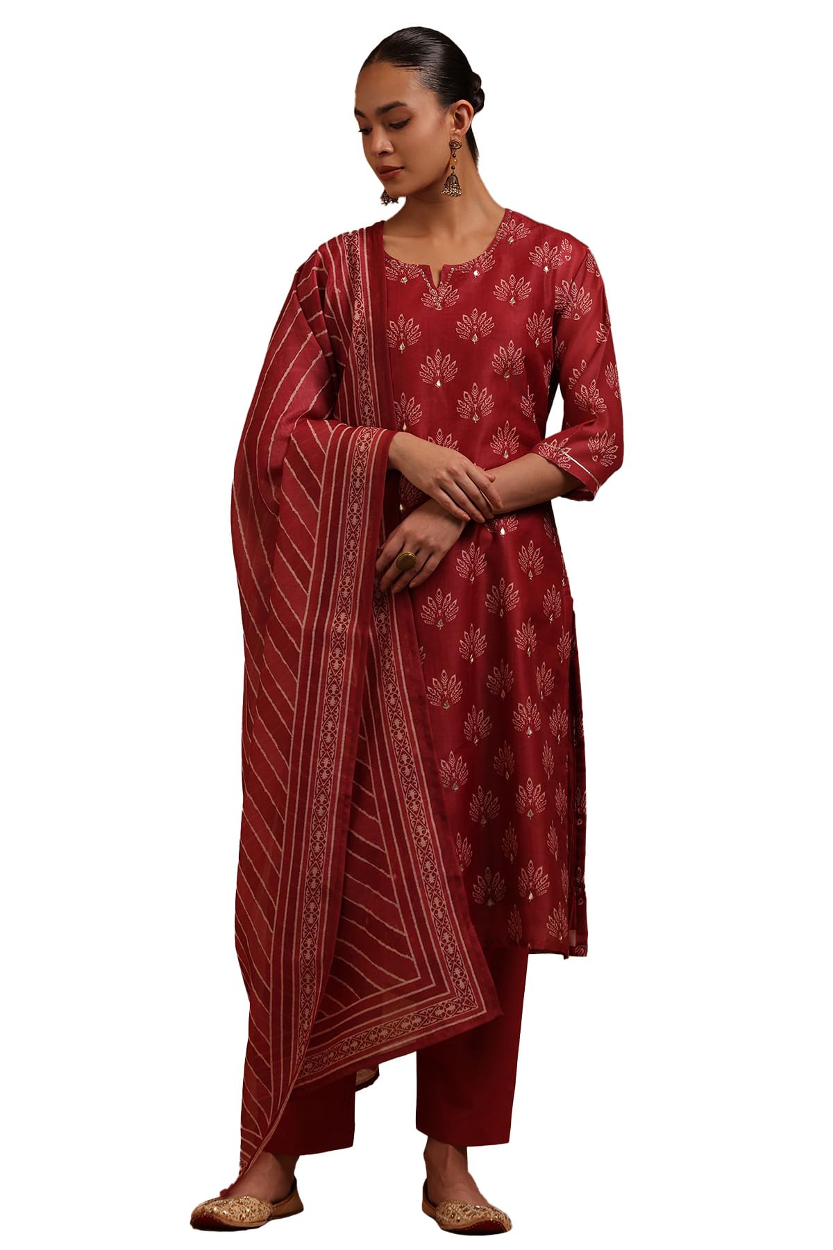 Soch Women Chanderi Floral Print Salwar Suit Set