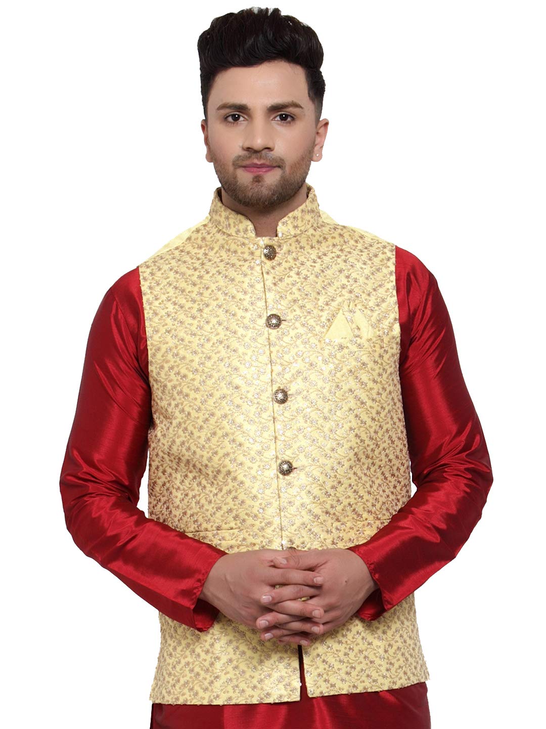 Jompers Mens Embroidered Waistcoats Nehru Jeckets