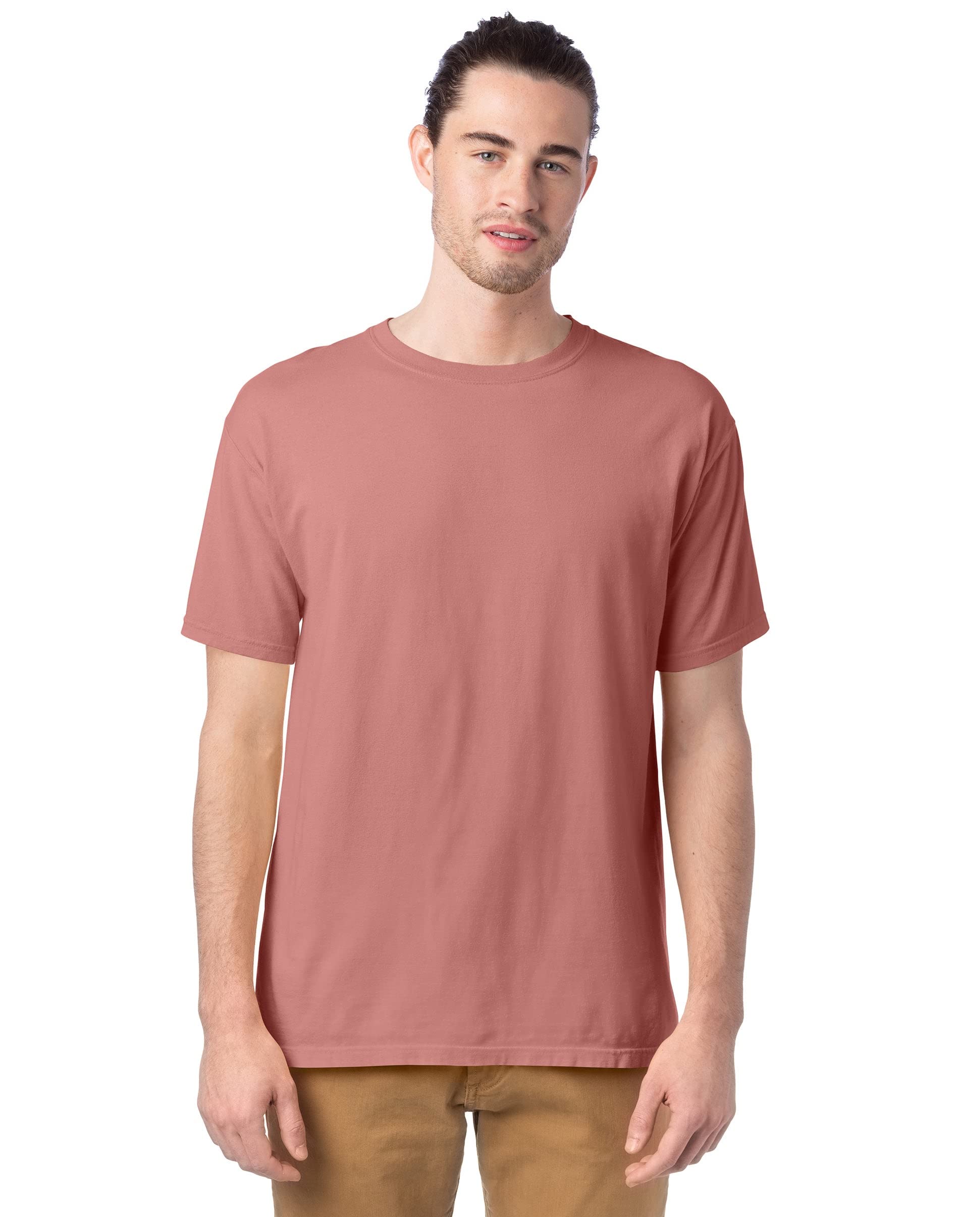 Mens garment-Dyed T-Shirt - BLAcK - S(D0102H7DA0P)