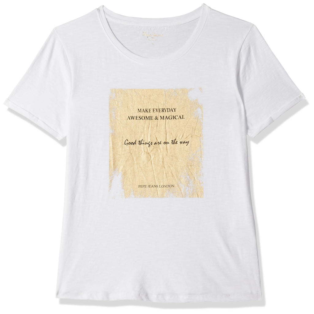 Pepe Jeans Solid Cotton Round Neck WomenS T-Shirt (Pink, Xl)