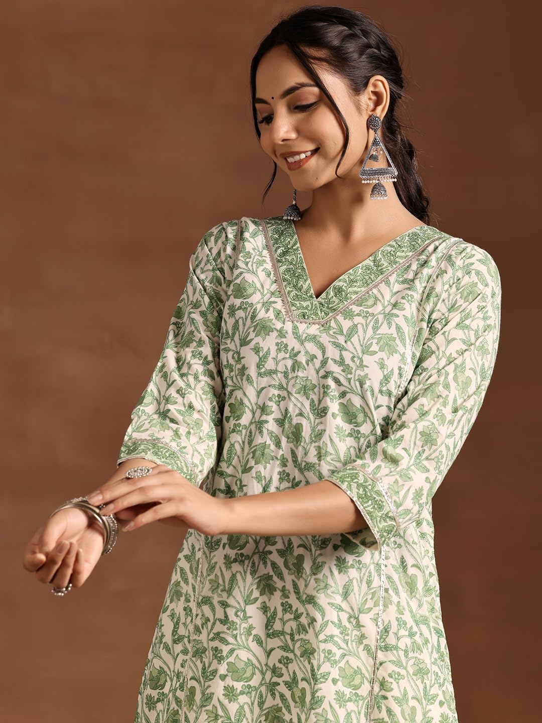Libas WomenS Cotton Printed Regular Kurta (290550H Green
