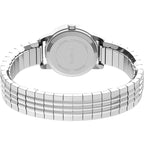 Timex Women's Easy Reader 25mm Perfect Fit Watch - Silver-Tone Case White Dial with Silver-Tone Expansion Band