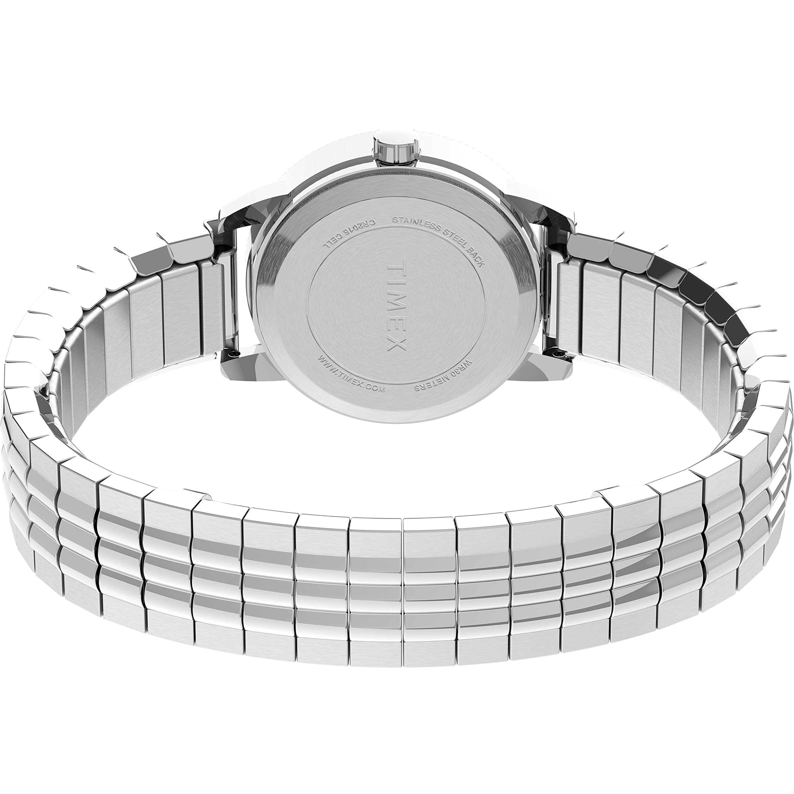 Timex Women's Easy Reader 25mm Perfect Fit Watch - Silver-Tone Case White Dial with Silver-Tone Expansion Band