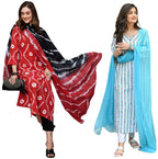 ANNI DESIGNER 2 Pack Ladies Cotton Blend Regular Fit Kurta, Multicolored, Medium