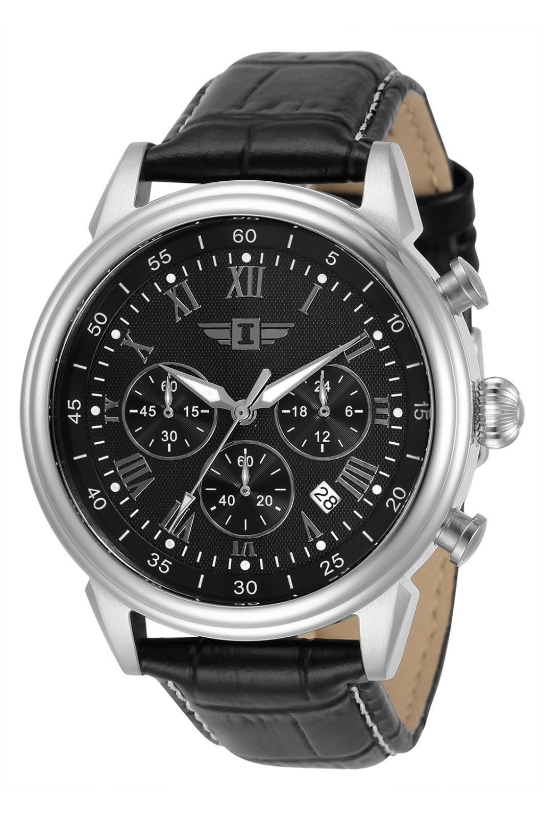 I By Invicta Men's 90242-001 Chronograph Black Dial Black Leather Dress Watch
