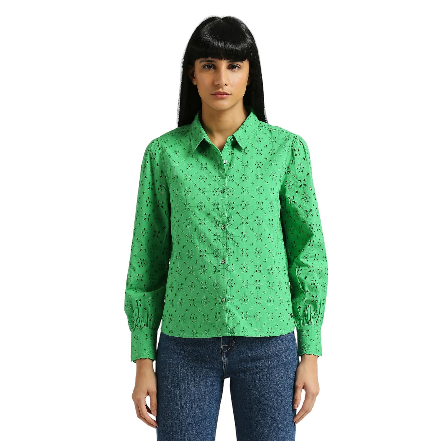 Emily Solid Schiffli Shirts