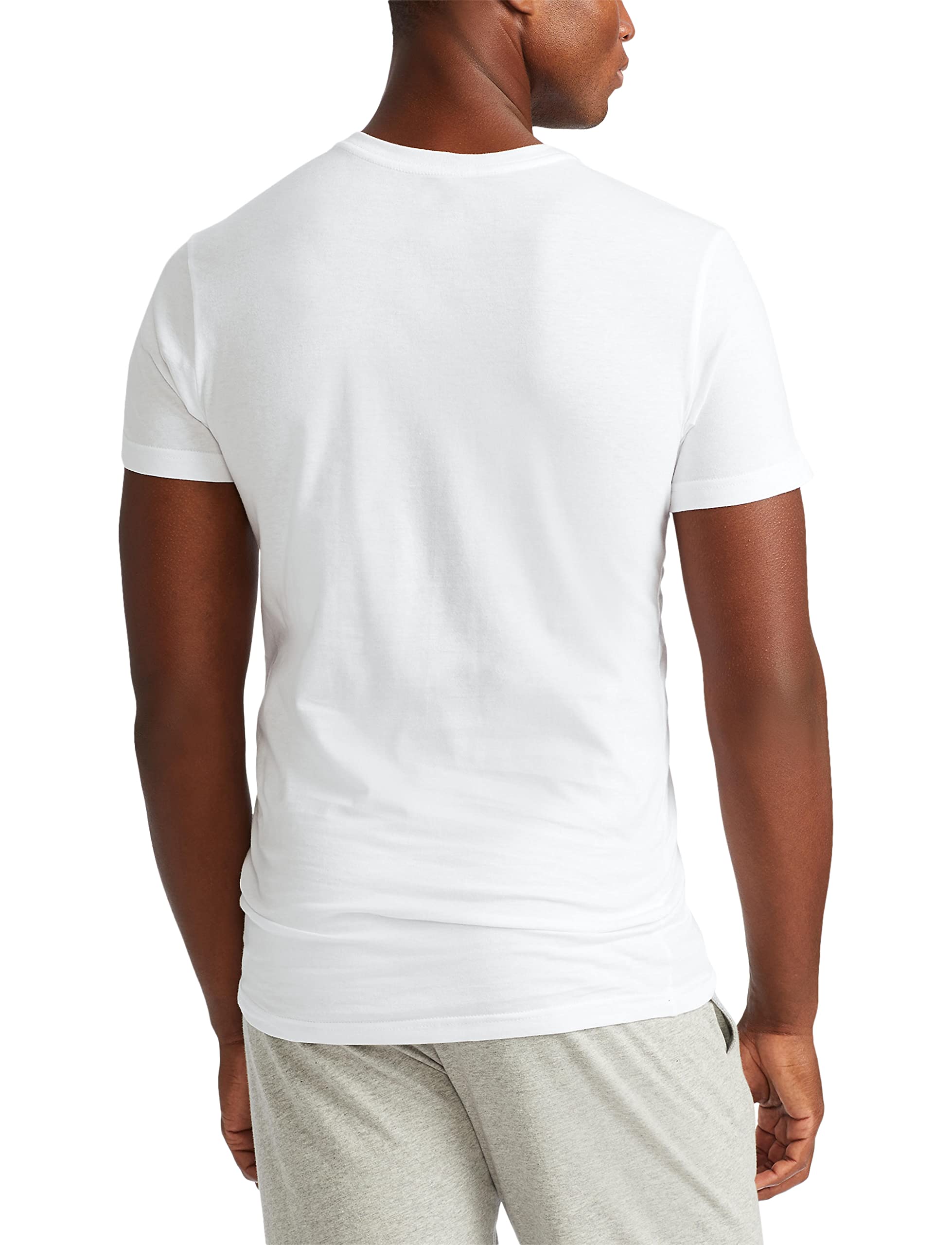 POLO RALPH LAUREN Underwear Men's 3 Pack Slim Fit V Neck Tees, White, M