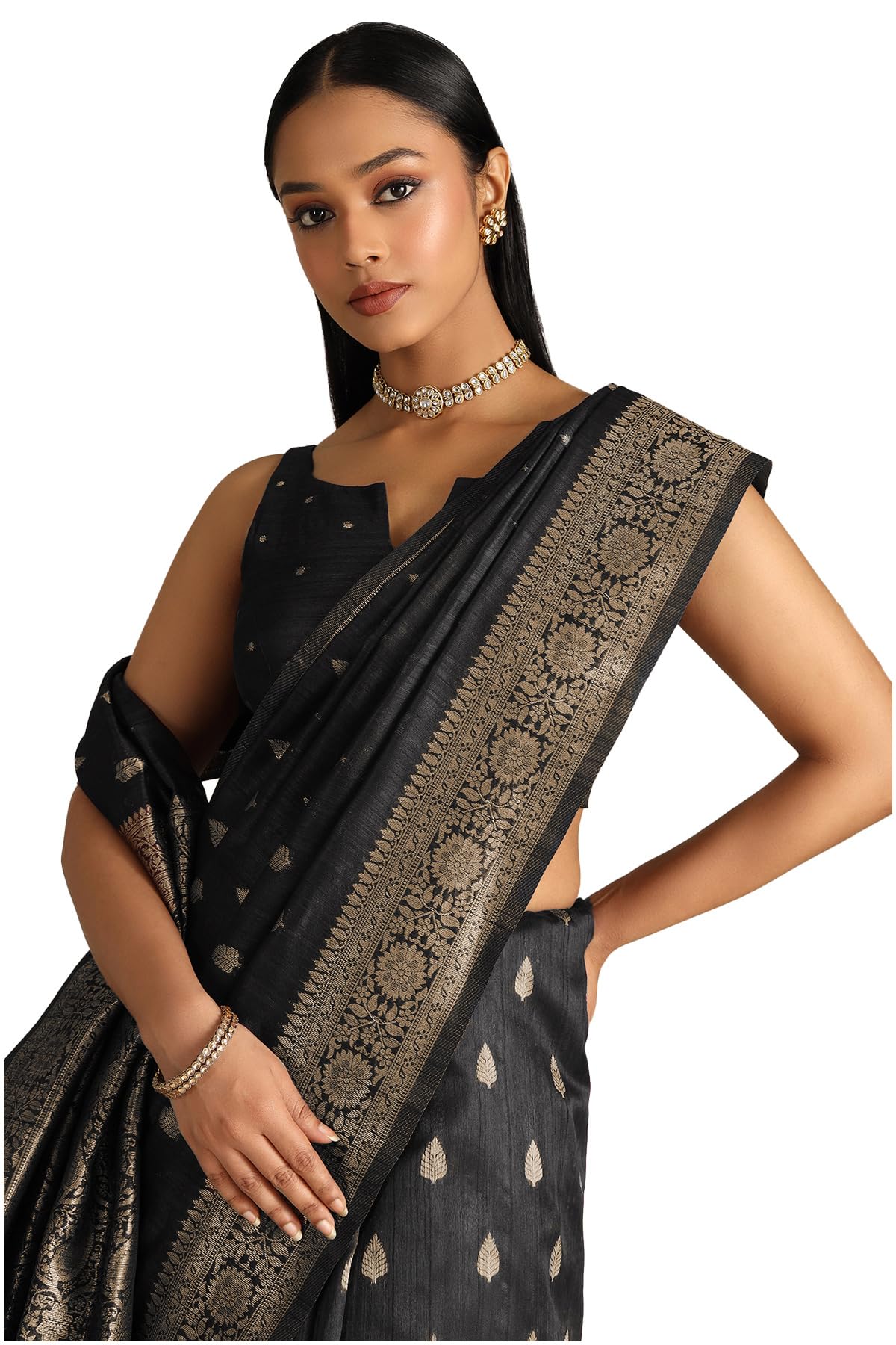 Soch Women Tussar Zari Woven Saree with Zari