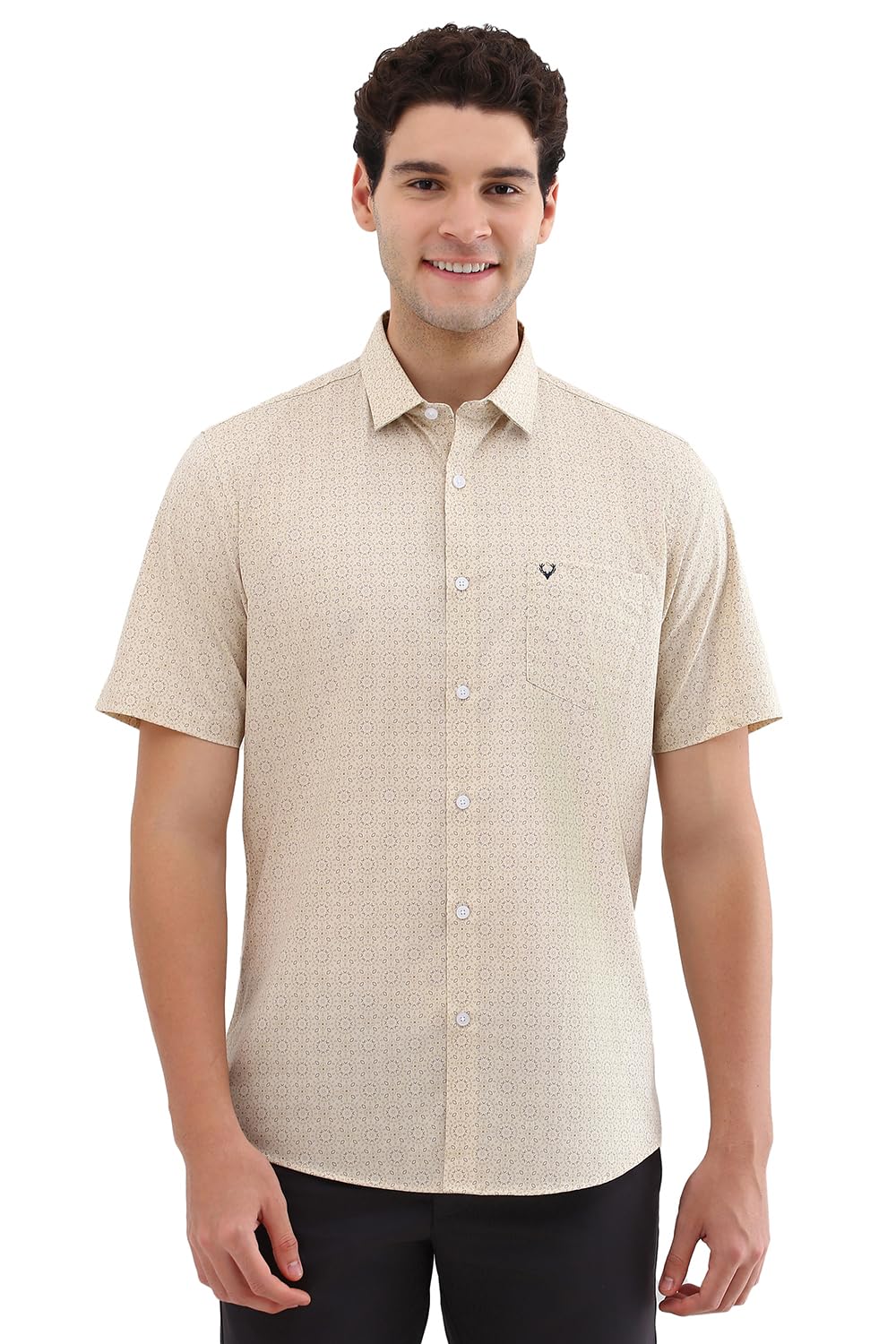 Allen Solly Men Slim Fit Printed Casual Half Sleeve Short Sleeve Shirt