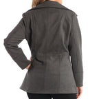 Alpine Swiss Emma Women's Wool Peacoat - Double-Breasted 3/4 Length Overcoat, Stylish & Warm Blazer for Fall & Winter Gray XL