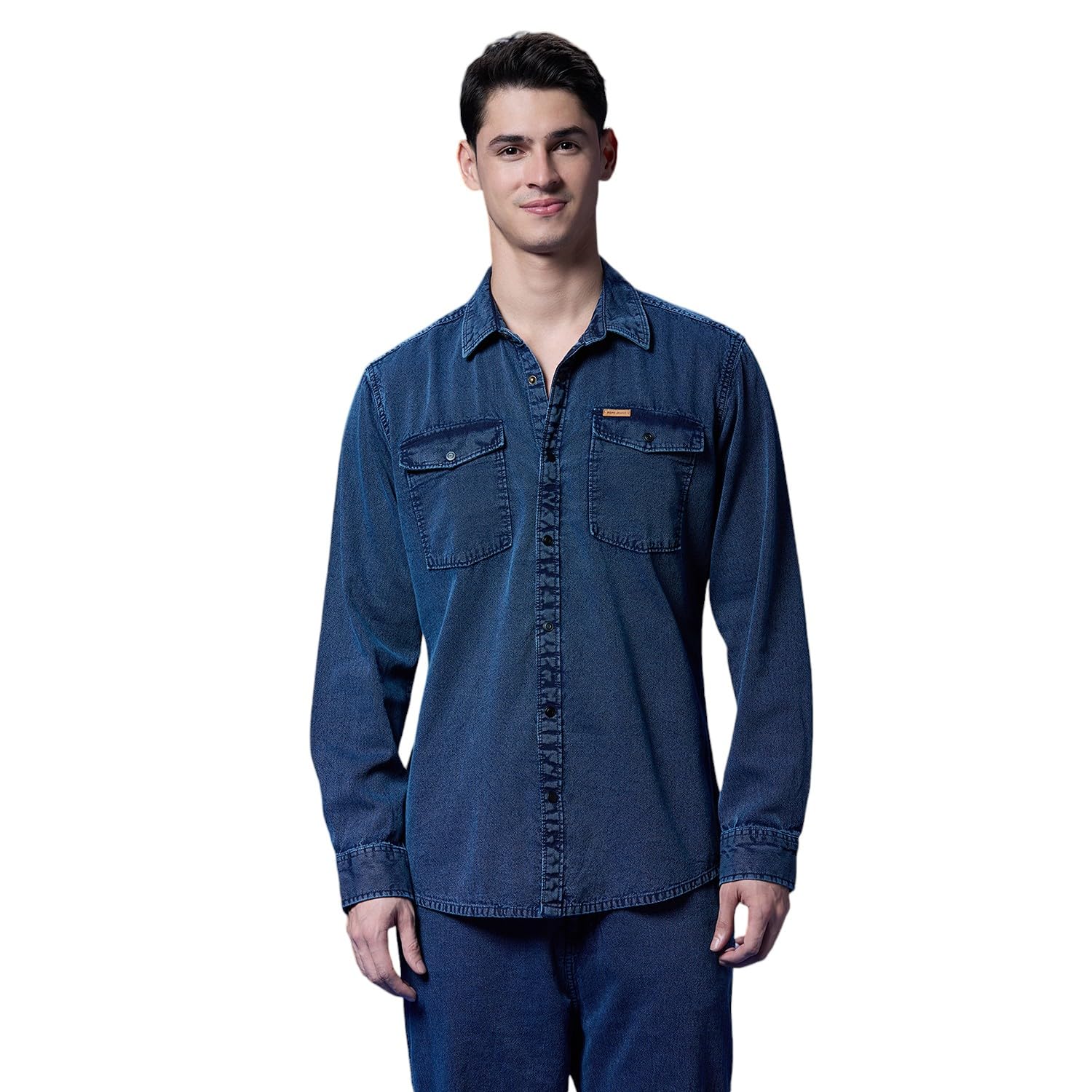 Pepe Jeans MenS Regular Fit Shirt (Pm308926_Indigo Blue