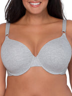 Fruit of the Loom Women's Smooth Cotton T-Shirt Bra-Ultra-Soft, Flexible, and Invisible Under Tees, Desert Dusk/Grey Heather/Oli
