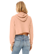Ladies cropped Fleece Hoodie - PEAcH - S(D0102H7WRWT)