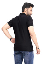 More & More MenS Solid Regular Fit T-Shirt (Bb Polo Tshirt_Black