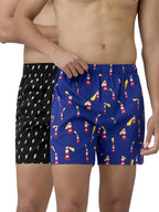XYXX Mens Super Combed Cotton Remix Printed Boxers [Pack of 2] No-Marks Waistband, Comfort Stretch | Innerwear for Men in Colou