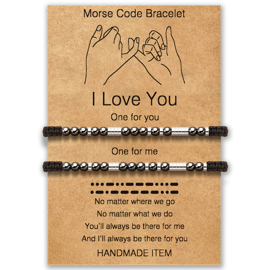 Desimtion Couples Christmas Gifts, Couples Bracelets I Love You Cute Couples Gifts for Boyfriend Girlfriend Long Distance Relati