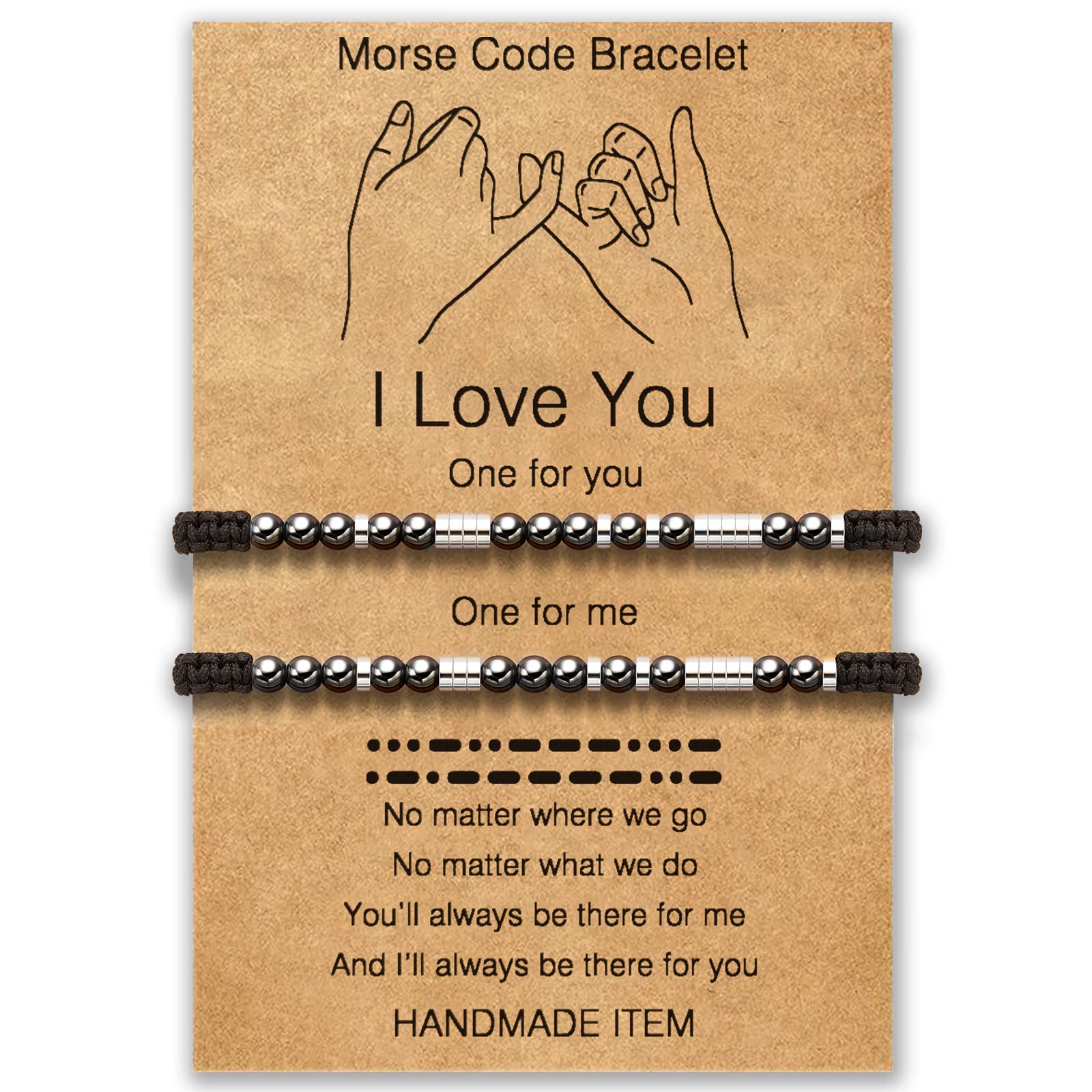 Desimtion Couples Christmas Gifts, Couples Bracelets I Love You Cute Couples Gifts for Boyfriend Girlfriend Long Distance Relati