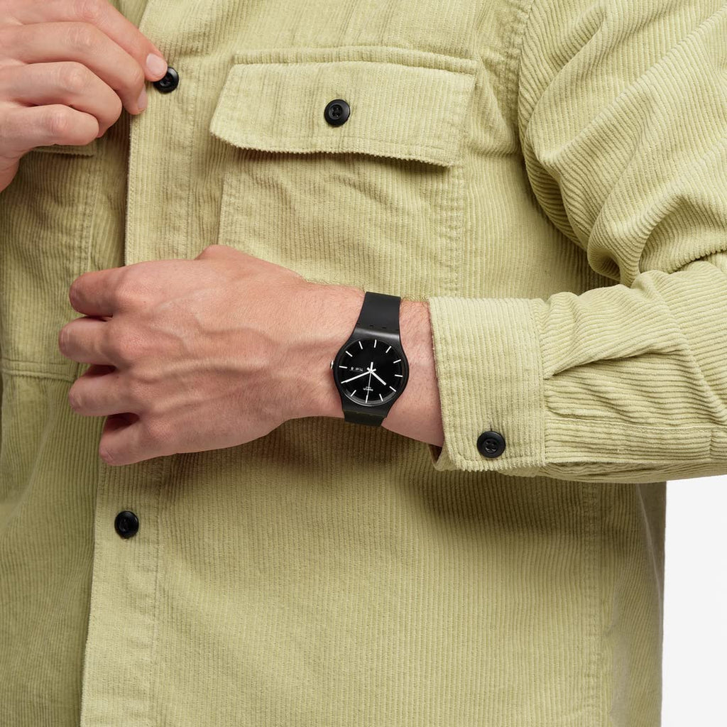 Swatch New Gent BIO-SOURCED Mono Black Again Quartz Watch