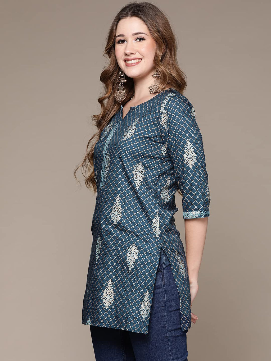 Anubhutee WomenS Navy Blue Printed Tunic