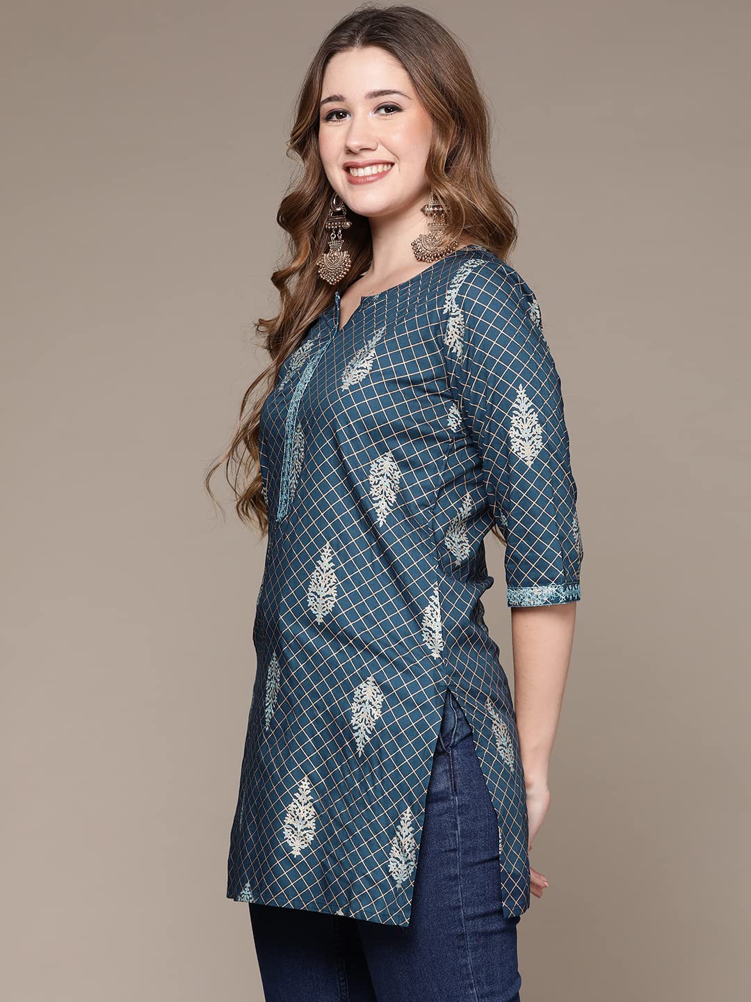 Anubhutee WomenS Navy Blue Printed Tunic