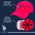 U.S Polo Assn. Embroidered Pony Horse Logo Since 1890 Adjustable Cotton Baseball Hat with Curved Brim, Red, One Size