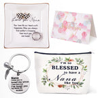 Nana Gifts Basket Jewelry Dish Set, Nana Christmas Gifts from Grandchildren, Birthday Gifts for Nana Grandma Gigi Mimi, Nana Chr