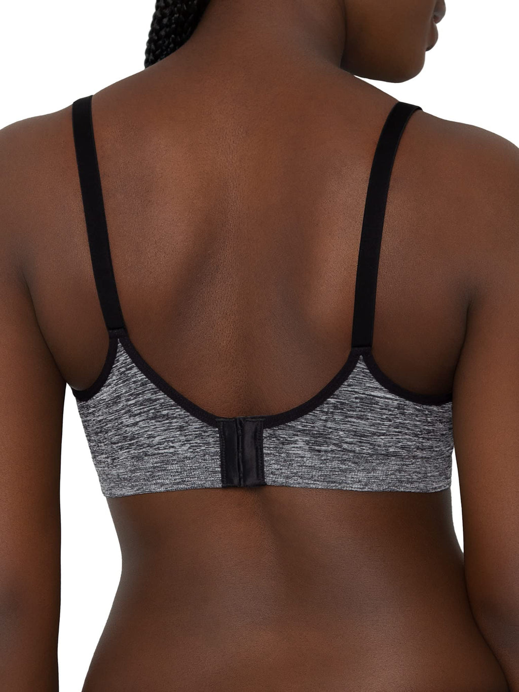 Fruit of the Loom womens Seamless Wire Free Push-up Push Up Bra, Black Hue/Charcoal Heather 2-pack (38DD US)