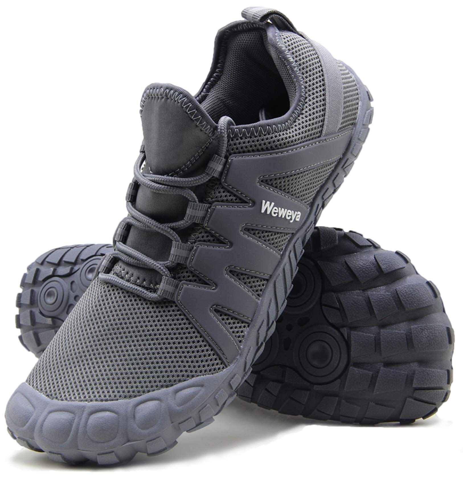 Cross Training Shoe Mens Five Fingers Minimalist Trail Running Zero Drop Wide Toe Box Barefoot Shoes Cross Country Size 11.5 Gre