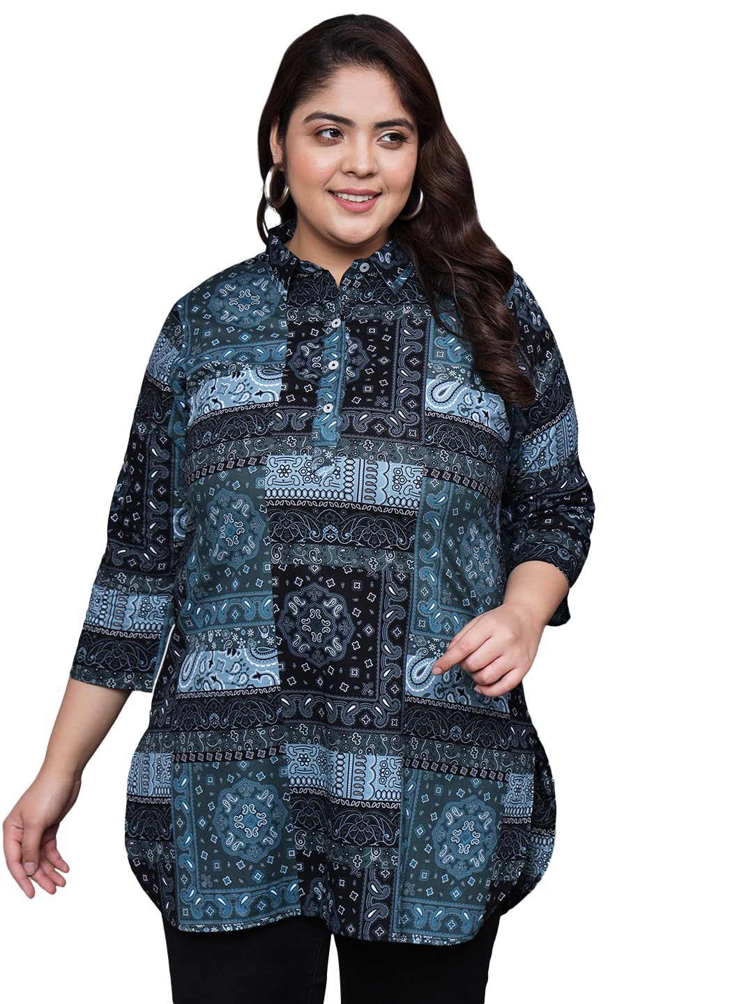Tissu Womens Plus Size Multicolor Printed Pure Cotton Kurti (2265_Multicolor_5XL)
