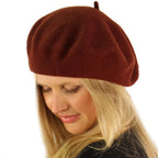 Classic Winter 100% Wool Warm French Art Basque Beret Tam Beanie Hat Cap Brown