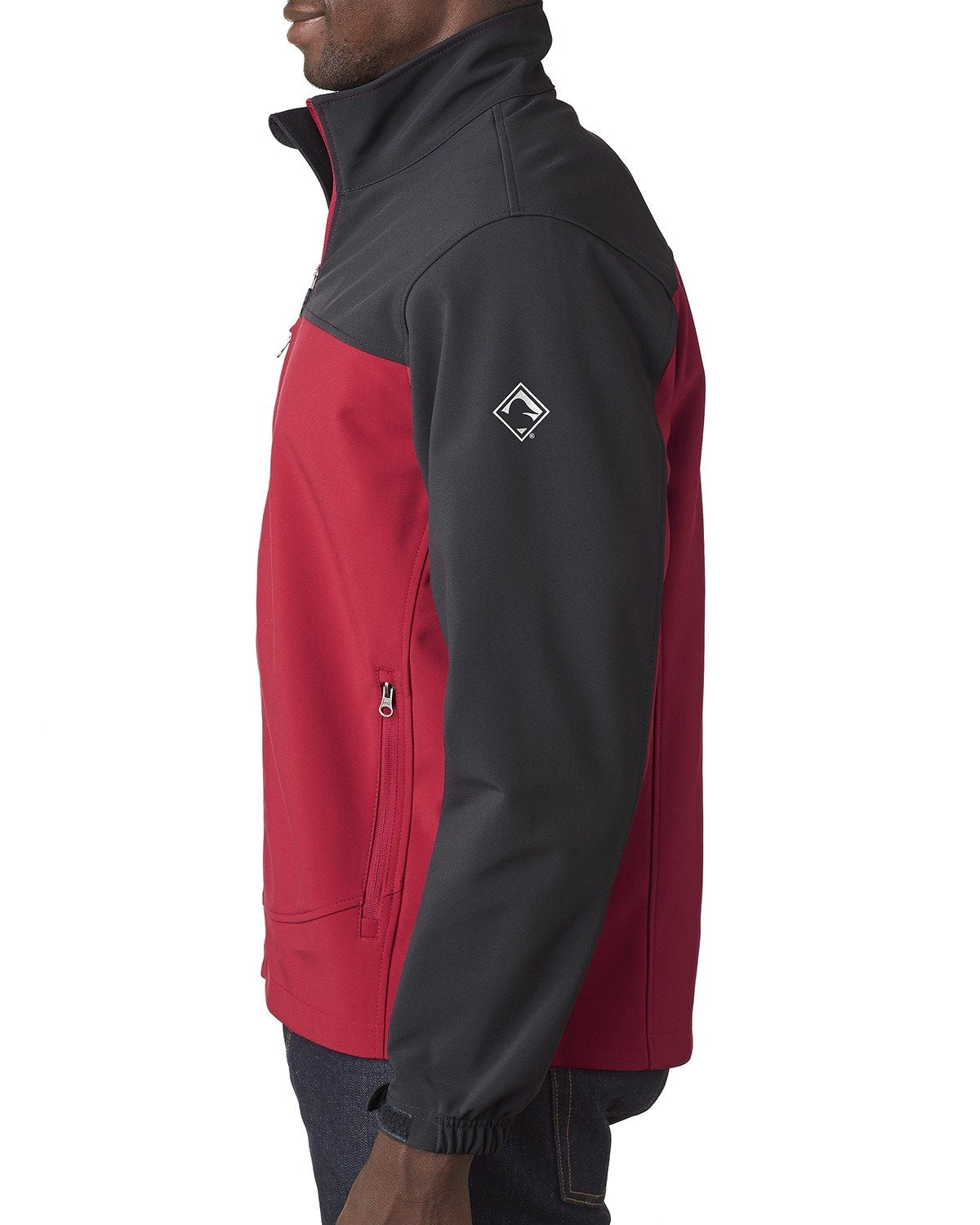 Mens Poly Spandex Motion Softshell Jacket - RED cHARcOAL - S(D0102H78cHT)