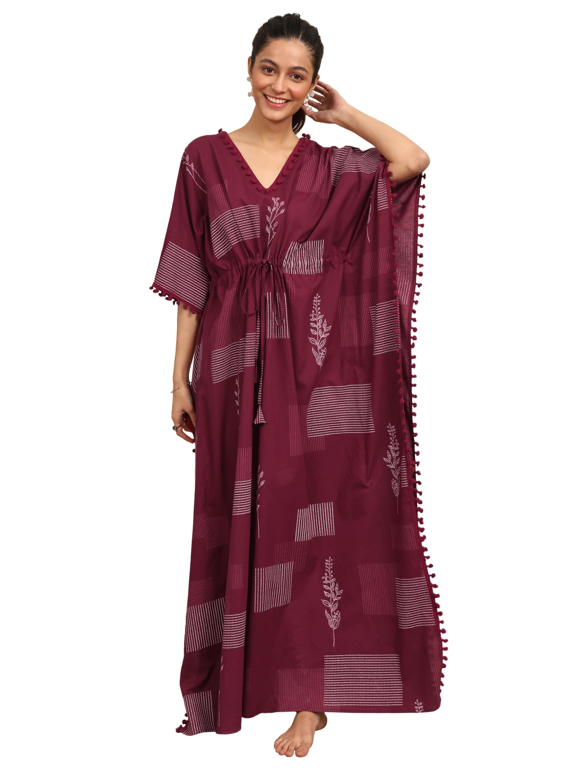 Libas Printed Cotton Kaftan Night Dress