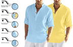 Finivo Fashion MenS Cotton Blend Solid Full Sleeve Combo Short Kurta Shirt