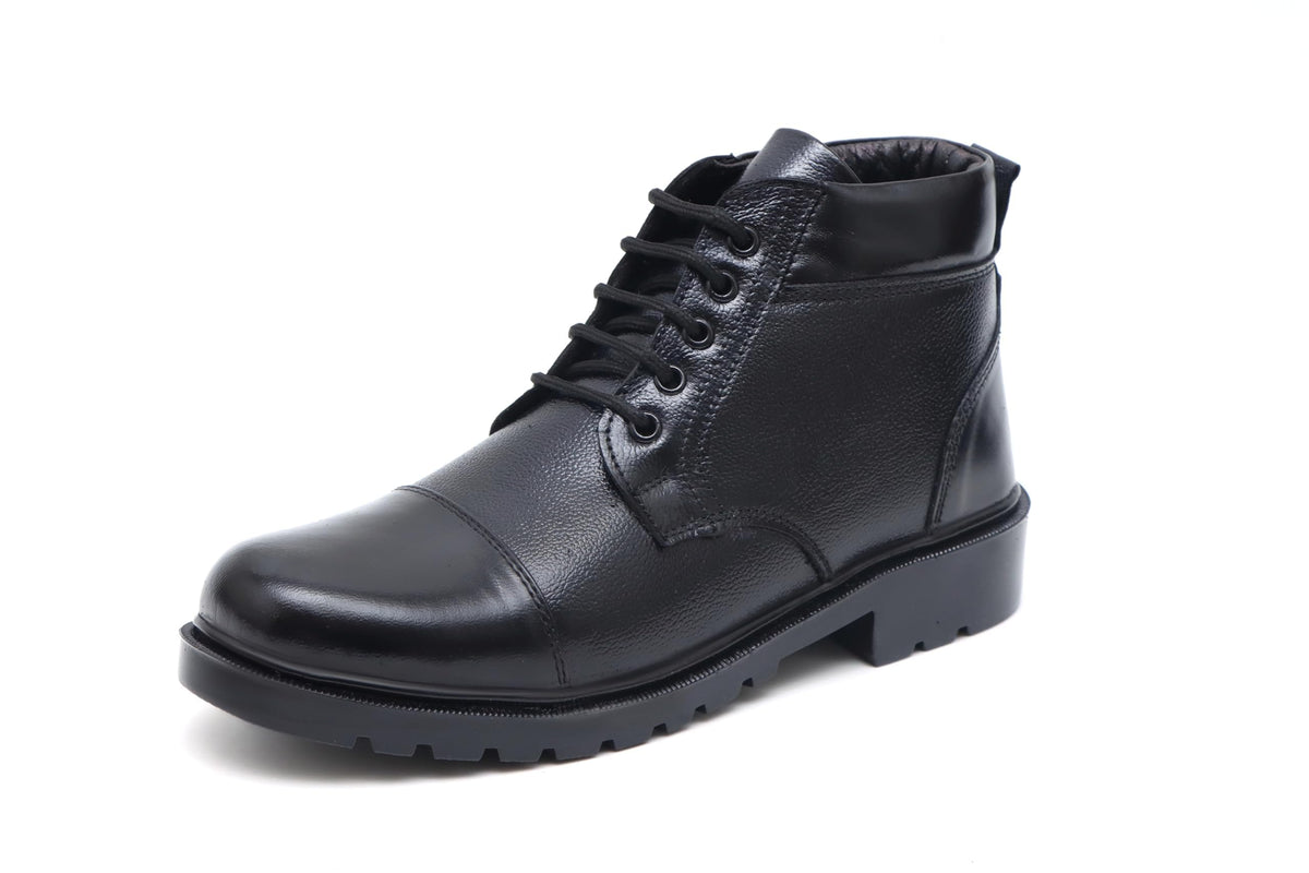 ARAMISH Tan Genuine Leather Formal Lace Up Police Boots For Men  11 UK, PLCB1300Black 11