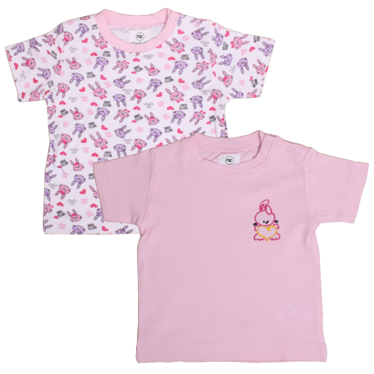 OHMS Soft Cotton Baby TShirts with No Harm Shoulder Buttons(Pack of 2,1824 Months) Biege 18-24