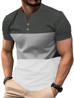 Noble Monk MenS Half Sleeves Henley Neck T-Shirt | Colorblock T-Shirt For Men