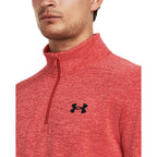 Under Armour mens Armour Fleece Twist Quarter Zip, (690) Venom Red / / Black, Small
