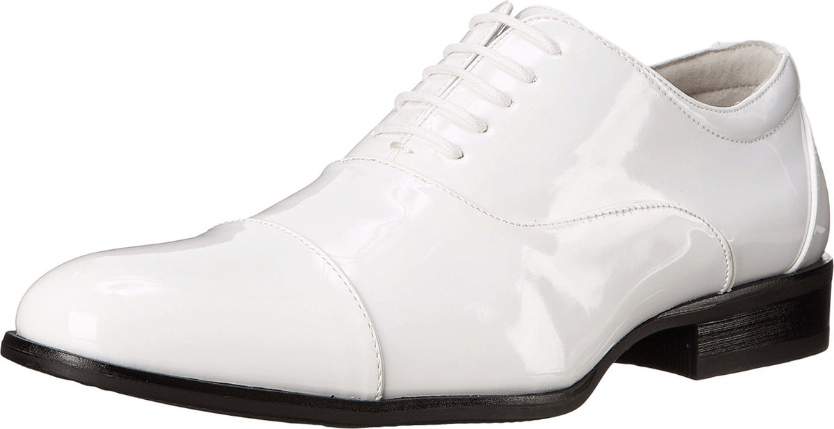 Stacy Adams Mens Gala Tuxedo Oxford Shoe White Patent 14 2E US 13