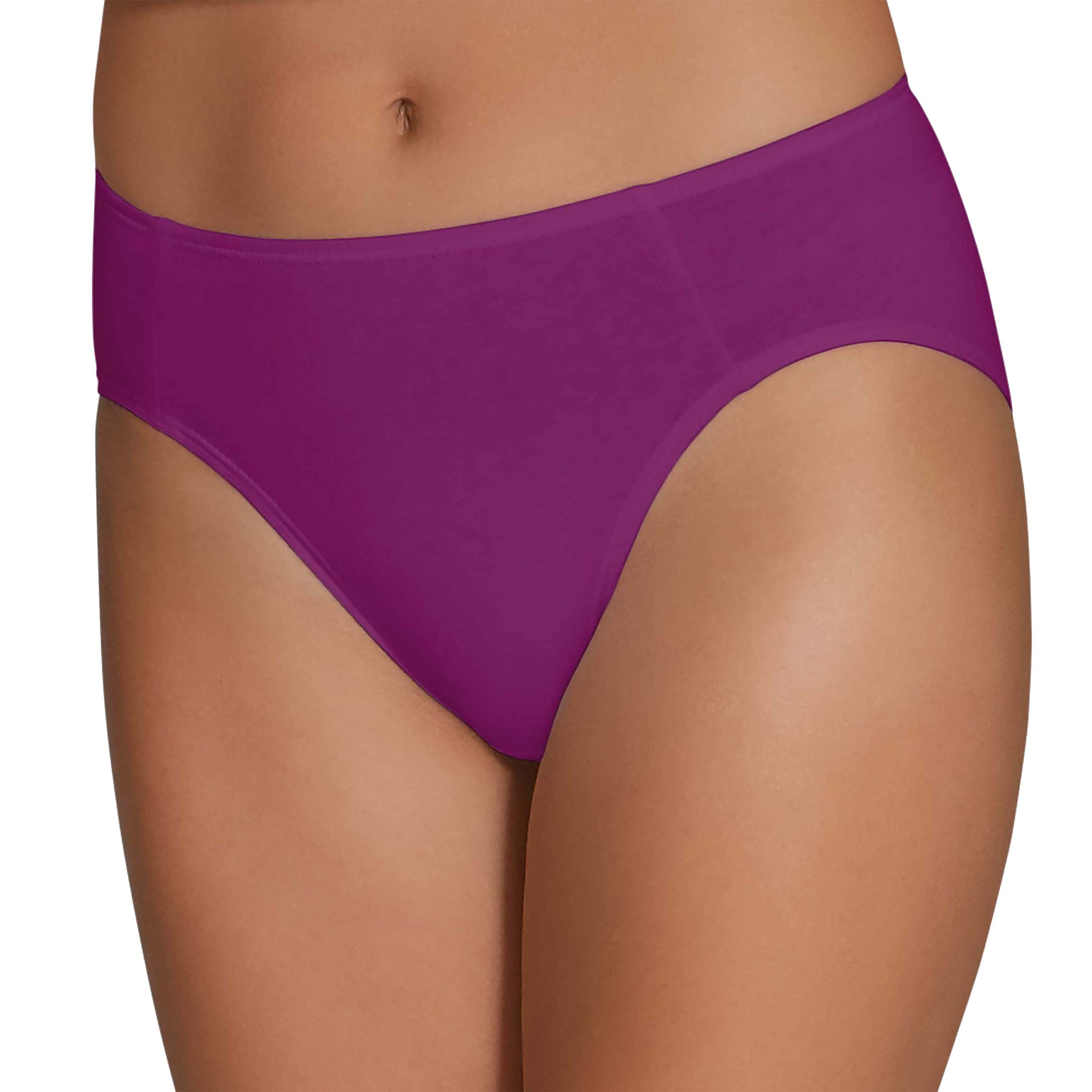 Fruit of the Loom Women's 6 Pack Comfort Covered Waistband Hi-Cut Panties, Assorted, 9