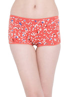 Clovia Womens Cotton Mid Waist Animal Print Boyshorts (PN1089D16_Orange_XXL)
