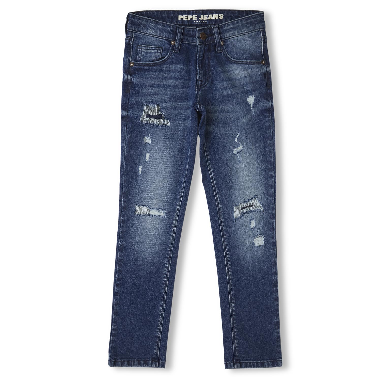 Pepe Jeans BoyS Slim Jeans (Pb202144Q03_Dark Worn Indigo Blue